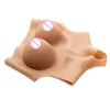 Breast Form Real Feeling Soft Neck Big Cup Artificial Silicone Fake Boobs Forms Crossdresser for Female Women Crossdressing Cosplay 230824