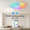 Inteligentne światło sufitowe RGB CCT Kontrola aplikacji 370 mm 300 mm 18-54W 220V Lampa otoczenia do sypialni dekoracje domu HKD230825