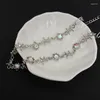 Chains Irregular Thorns Moonstone Necklaces For Women Punk Aesthetic Stone Chain Necklace Bracelet Y2K Egirl Bangle Jewelry