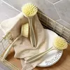 Mops Wheat straw kitchen long handle dishwashing brush Dishwashing does not hurt hands Household pot dishwash 230825