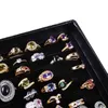 Jewelry Pouches Bags Velvet 100 Slots Ring Earrings Display Box Showcase Storage Case Holder Tray Organizer Boxes With Lid LXHJewe3116664