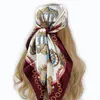 Schals Seidenschal Scarftop Headwraps Für Frauen Vintage Vier Jahreszeiten Haar Schal 9090 cm Hijab Foulard Bandana Femme Kopftuch 230825