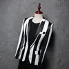 Erkek Suit Blazers Moda Baskılı Blazers Erkekler Koreli Günlük Takım Erkek İngiltere Ceket Studio Host Saç Stilist Sahnesi Zebra Stripe Ceket Erkekler 230824