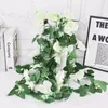 장식용 꽃 장미 인공 화환 식물 포도 나무 웨딩 홈룸 장식 스프링 가을 정원 아치 DIY 가짜 식물 장식 용품