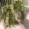 Fiori decorativi 2023 Primavera Pianta artificiale di simulazione Porta d'aria pastorale appesa Corona verde Anello in rattan con ramo morto