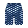 Mäns shorts Summer Board Polka Prickar Running Navy Blue and White Custom Beach Hawaii Quick Dry Swim Trunks Stor storlek