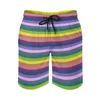 Herenshorts Board 80S Strepen Modieus Zwembroek Kleurrijk Streep Lijnpatroon Sneldrogend Hardlopen Grote maten Strand Korte broek