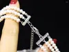 Chains Pirmiana Three Rows Of Pearls Necklace S925 Silver Women