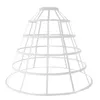 Womens Hollow Out Caged 5-Hoop Bustle Petticoat Skirt Wedding Bridal Dress Cosplay Pannier Crinoline Underskirt Slip