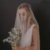 Veli da sposa corti da cattedrale di perle Veli da sposa di alta qualità in avorio bianco con perline lunghe di lusso su misura 3 M 5M