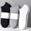 Chaussettes pour hommes 10 paires/lot bateau décontracté noir affaires couleur unie respirant confortable haute qualité cheville 36-43