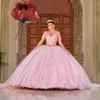 Pink Quinceanera Dresses Flowers Sweetheart Sweet 15 Girls Princess Dress Vestidos De Prom Ball Gowns 328 328