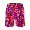 Men's Shorts Gym Geo Print Casual Swimming Trunks Abstract Geometric Art Males Comfortable Surfing Trendy Large Size Beach