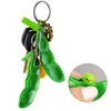 Pea Pod Decompression Toy Squeeze Beans Peapod Fidget Toys Extrusion Edamame Keychain Keyring Stress Relieving Keychain ZZ