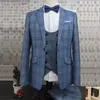 Men's Suits Enghland Style Men Plaid Suit Hight Quality Groom Wedding Design 3 Piece Mariage Gentlemen Costume