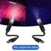 Mini Led Araba Çatı Yıldızı Gece Işık Projektör Atmosfer Galaxy Lambası USB Dekoratif Otomatik Çatı Odası Tavan Dekoru için Ayarlanabilir