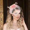 Bandanas Bride Hat Fascinators Women Hair Clip Bow Tie Wedding Headpiece Banquet
