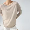 Damen-T-Shirts, koreanische Mode, vielseitiges Langarm-T-Shirt für Frauen, lockere Perspektive, dünner Frühlings-Eis-Seidenpullover, Sonnenschutz-Abdeckungsoberteil