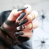 Unhas Falsas 48pcs Dicas Longas de Halloween Cobertura Completa Decoração de Manicure Falsa