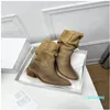 2023-Boot Split Toe Lamb Leather Pointed Chunky Heels Fashion Women Booties Luxury Dress Party Shoes Footwear Beige Black Ankle Boots