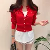 Męskie swetry dzianiny sweter sweter mody Kobiety jesienne długi rękaw krótki płaszcz Koreański single piersi Slim Top Casual Pull Femme