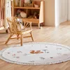 Teppiche Tier Flauschiger Teppich für Wohnzimmer mit Quasten runder weißer Kinderschlafzimmerteppich Plüsch Kinderzimmer Spielmatte Kinder weicher Fuß 230825