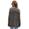 Women's Sweaters Elegant Casual Medium And Long Sweater Autumn Winter Loose Lazy Versatile Solid Color Lapel Pullover Sw 2023