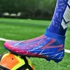 Soccer Shoes Society Children's Football Boots Long Spikes Kids FG High Ankle Boot Futsal Man 230814