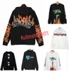 Designerkleding Mode Sweatshirts Palmes Angels Broken Tail Shark Letter Flock Borduursel Los Relaxed Heren Dames Trui met capuchon Casual Pullover jack B5