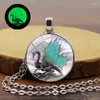 Pendant Necklaces Luminou Dragon Pattern Necklace Classic 3 Colors Chain Glass Alloy Glowing Men Charm Jewelry Accesories