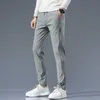 Stretch Casual Broek Heren Klassieke Lichtgewicht Slim Fit Broek voor Heren Zomer Rechte Trekkoord Joggers Effen kaki Broek MaleLF20230824.