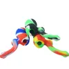 Pipes à fumer en silicone coloré Stinger Sherlock Bubbler Mini brûleur à huile Pipe à eau à la main 5 couleurs avec bol en verre pour le type droit en gros