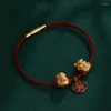 Charmarmband 1.5/2mm 16-20 cm svart röd vävt tråd rep Lyckliga armband kvinnor män charms diy smycken för älskare gåva