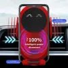 Suporte para carregador sem fio para carro Suporte de carregamento sem fio Qi Carregador automático com sensor infravermelho LED Suporte para telefone móvel no suporte do carro, ventilação de ar para vários modelos de telefone