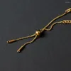 Bağlantı Bilezikler Paslanmaz Çelik Kaplama 18K Altın Renkli Omurga Zinciri Kadınlar Moda Basit Ayarlanabilir Bilezik Mücevher Hediye Toptan