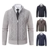 Pulls pour hommes Hommes Automne Hiver Cardigan Pull à manches longues Poches à glissière Patte à tricoter Manteau côtelé Garniture Wave Modèle