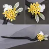 Grampos de cabelo chinês luxo borla acessórios para mulheres osmanthus fragrans flor vara madeira hanfu hairpin