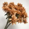 Dekoratif Çiçekler 10 PCS 3 Başın Simülasyonu Anemon Ev Dekorasyonu Yapay İpek Çiçek Düğün Düzenlemesi Epifyllum