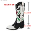 Haft haftowy miłość serce Bonjomarisa Chunky Nowa marka Western Boots for Women Casual Vintage Top Quality Buty Woman T230824 759
