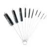 10 pièces ensemble de brosses à tubes en nylon brosse de nettoyage de cheveux doux en acier inoxydable pour lunettes pailles à boire tuyau d'aquarium gobelet gobelet LL