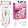 Épilateur électrique Rechargeable pour femmes, rasage, épilation du corps féminin, épilateur KM-3518 HKD 230825.