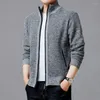 Mannen Truien Herfst Winter 2023 Mannen Warme Fleece Vest Man Casual Truien Sweatercoat Malel Stand Kraag