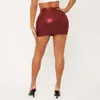 Pu Leather Short Skirt Sexy Hollowed Out Butt Stretching Nightclub Womens Ins Style