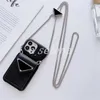 Designer Metal Letters Phone Cases For iPhone 12 13 14 Pro Max 14plus cross body phone case Protection Cover with Chain