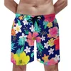 Short d'été pour hommes, pantalon court à fleurs tropicales, surf, Design de fleurs bleues, mignon, séchage rapide, maillot de bain, grande taille