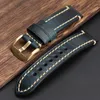 Watch Bands BlueBrownBlack Handmade Leather Strap Backle 20 22 24 26mm PAM111 44​​1太いブロンズ230825に適しています