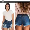 Kvinnors shorts kvinnor jeans flickor denim mini rippade mid-midjare baksäcken öppning 2022 sommar plus size sexy lady kläder shor286a