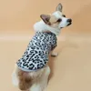 Hundkläder mjuka varma kläder fleece coat pullover leopard mönster tjock husdjur tröja för små medelstora stora hundar kattkläder