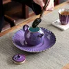 Flacons de hanche Jun Kiln violet petite théière en céramique haut de gamme non noir ensemble d'outils de fabrication rétro