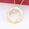 Designer Luxury Circle Love Necklace For Women Love Jewelry Diamond Chain Valentines Day Gift Halsband Chokerkedjan smycken Tillbehör Non Fading